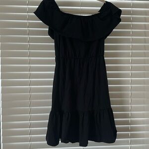 Asos black ruffle size 6 cotton dress